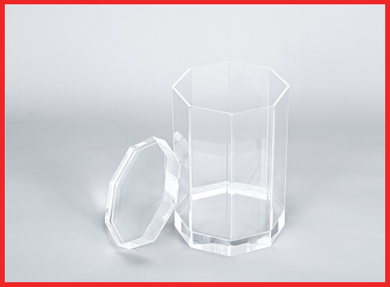 Acrylic octagonal can